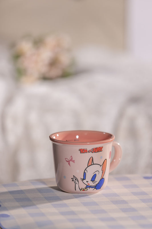 猫和老鼠马克杯可爱卡通情侣水杯家用陶瓷杯子  粉色