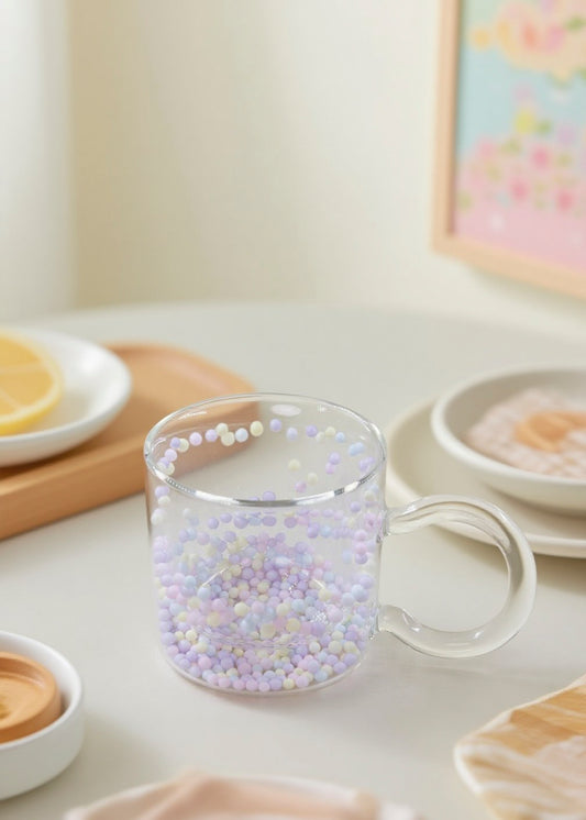 网红流动爱心啵啵杯双层少女玻璃杯
